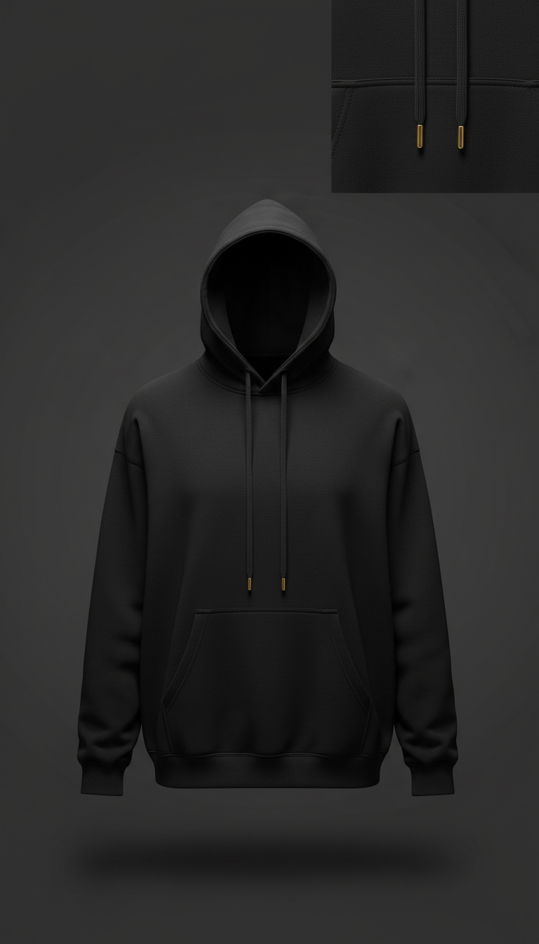Matte black oversized hoodie