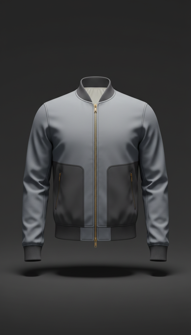Steel grey technical bomber jacket
