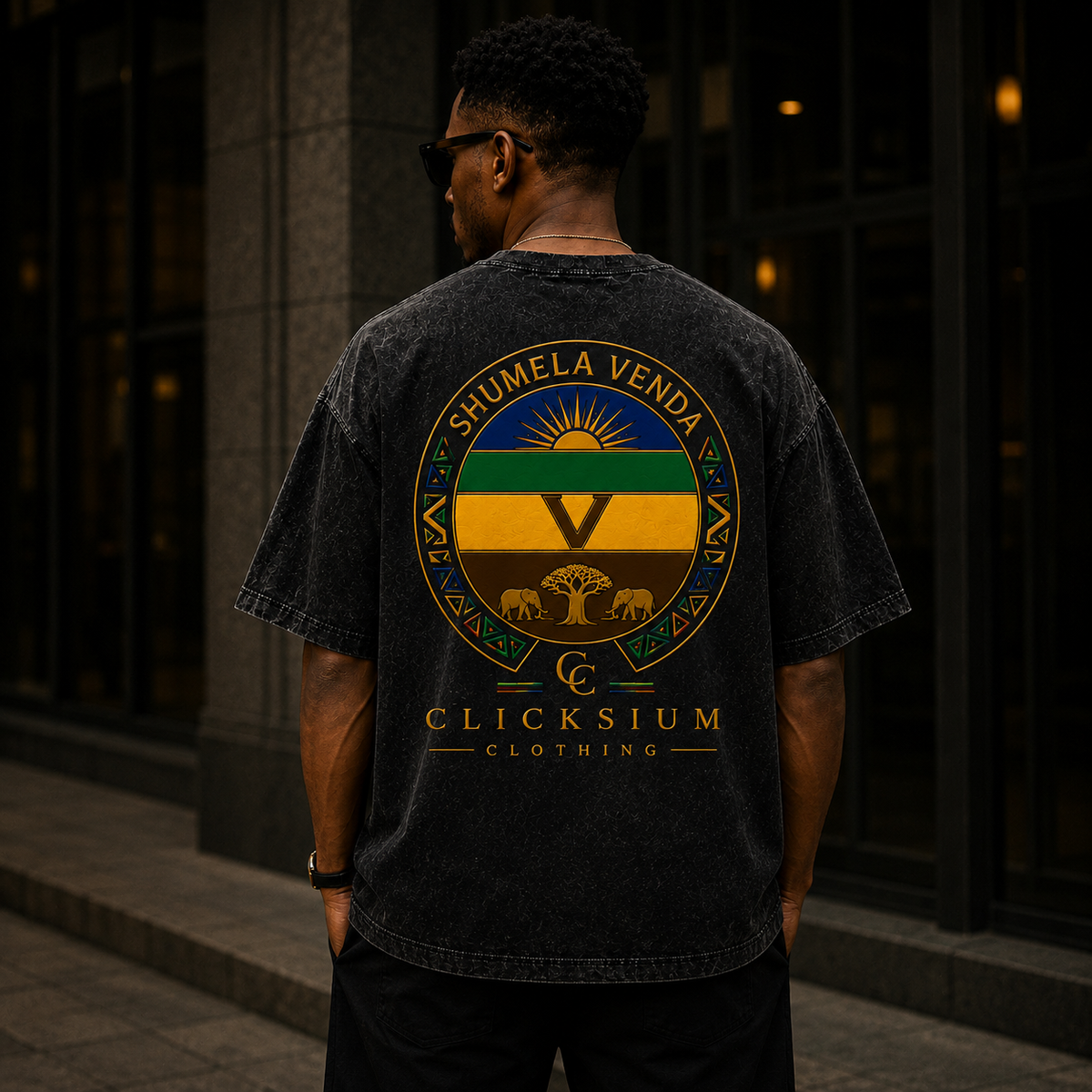 Shumela Venda Walk By Faith Oversized T-Shirt – Washed Black