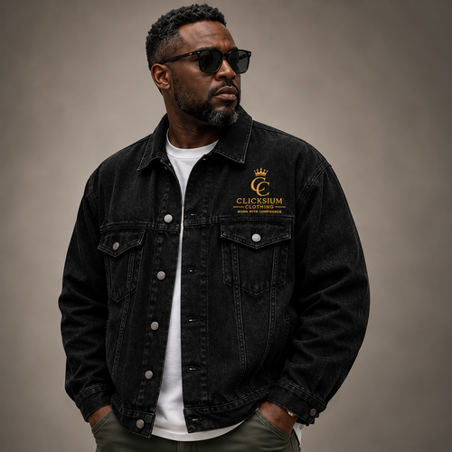 Clicksium Shumela Venda Premium Denim Jacket – Black