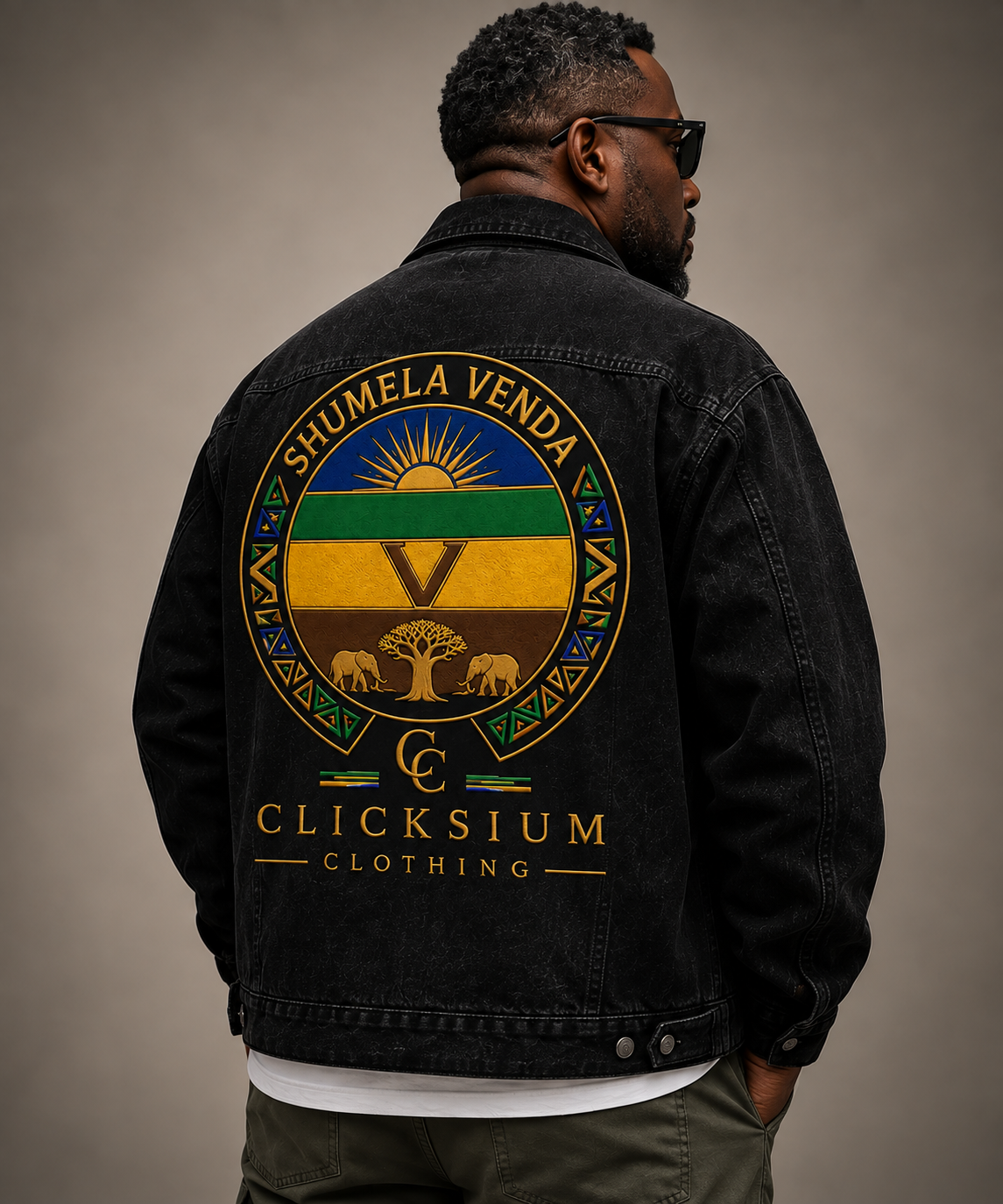 Clicksium Shumela Venda Premium Denim Jacket – Black
