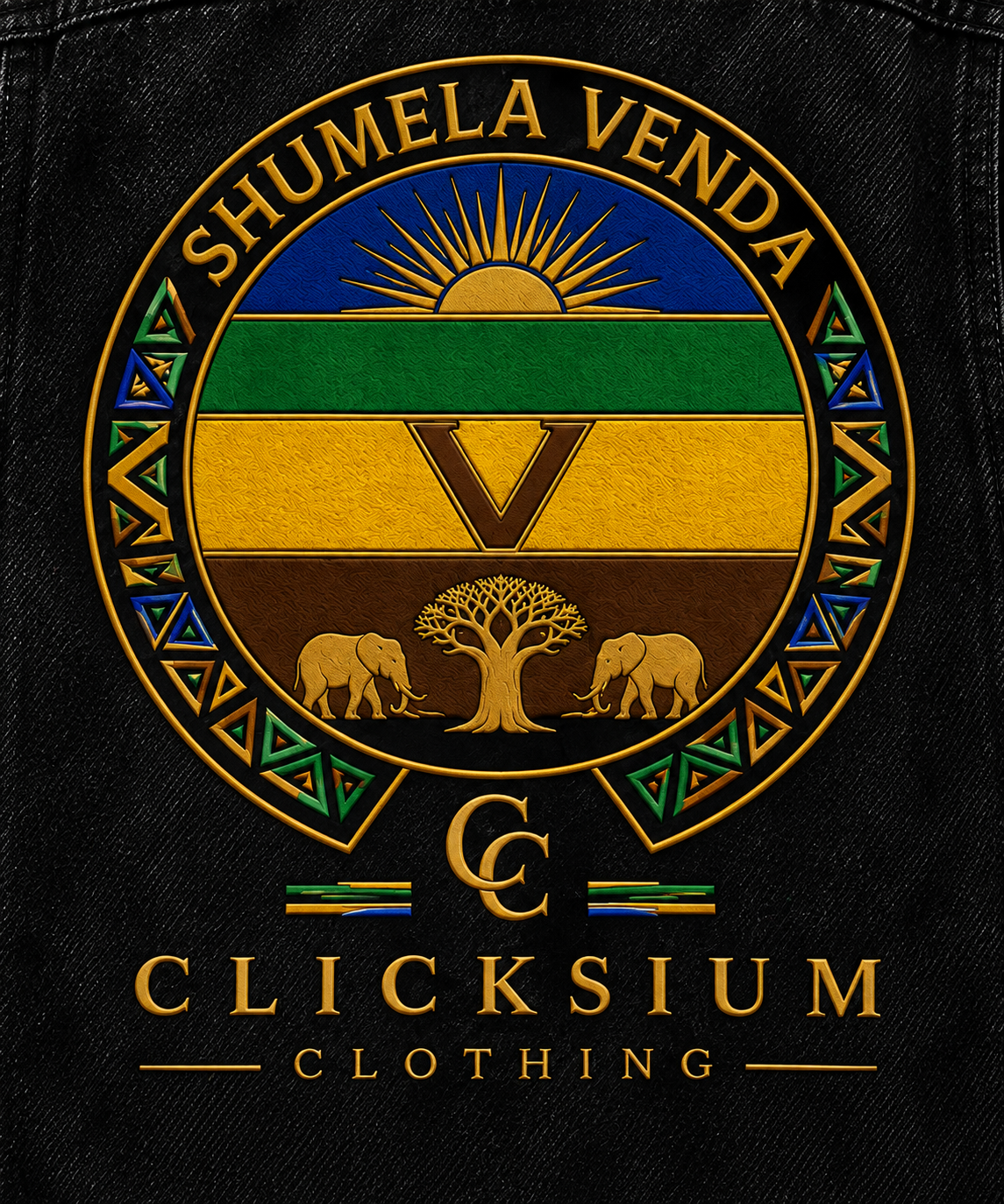 Clicksium Shumela Venda Premium Denim Jacket – Black