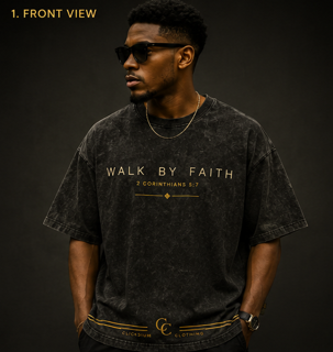Shumela Venda Walk By Faith Oversized T-Shirt – Washed Black