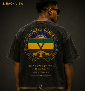 Shumela Venda Walk By Faith Oversized T-Shirt – Washed Black