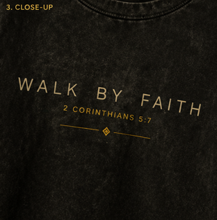 Shumela Venda Walk By Faith Oversized T-Shirt – Washed Black