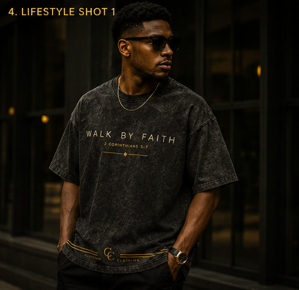 Shumela Venda Walk By Faith Oversized T-Shirt – Washed Black