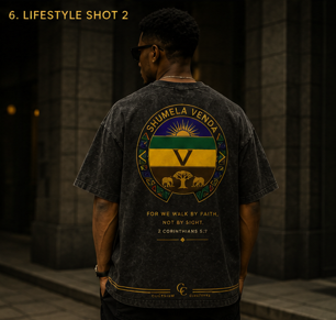 Shumela Venda Walk By Faith Oversized T-Shirt – Washed Black